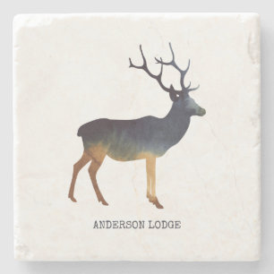 Land Deer Stenen Onderzetter