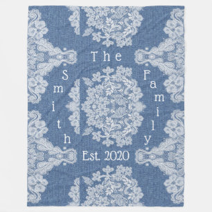 Land Denim en Loss Familienaam Ontdek je gegevens Fleece Deken