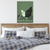 Land Dier Moeder Kip & Chick Pluimvee Keuken Canvas Afdruk (Insitu (Slaapkamer))