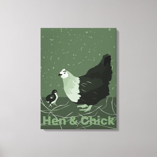 Land Dier Moeder Kip & Chick Pluimvee Keuken Canvas Afdruk (Voorkant)