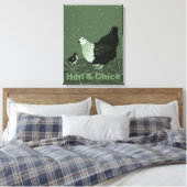 Land Dier Moeder Kip & Chick Pluimvee Keuken Canvas Afdruk (Insitu (Slaapkamer))