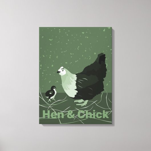Land Dier Moeder Kip & Chick Pluimvee Keuken Canvas Afdruk (Voorkant)
