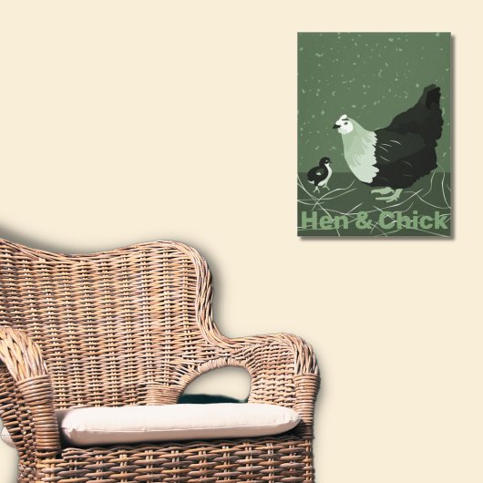 Land Dier Moeder Kip & Chick Pluimvee Keuken Canvas Afdruk