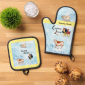 Land Dieren Creatie Ovenwant & Pannenlap Set (Top down)