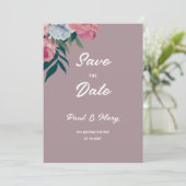Land donkergroen roze paarse flora Save the Date Kaart (Staand voorkant)