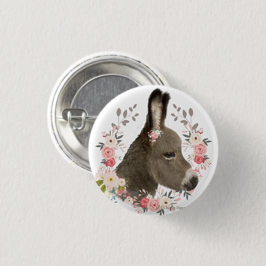 Land Donkey Ronde Button 3,2 Cm (Voorkant /achterkant)