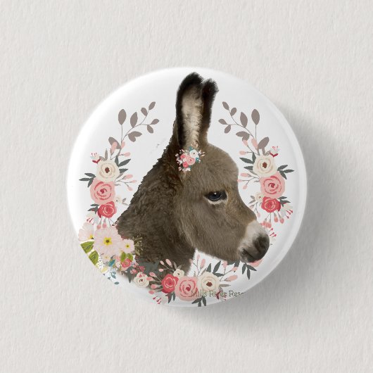 Land Donkey Ronde Button 3,2 Cm (Voorkant)