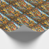 Land Dorp Quilt Design Cadeaupapier (Hoek)