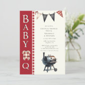 land eenvoudig baby q Baby shower Uitnodigen Kaart (Staand voorkant)