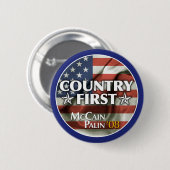 Land eerste: McCain-Palin-Button Ronde Button 5,7 Cm (Voorkant /achterkant)