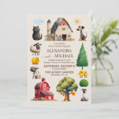 Land Elegant Chique Trendy Boerderij Bruiloft Kaart (Staand voorkant)