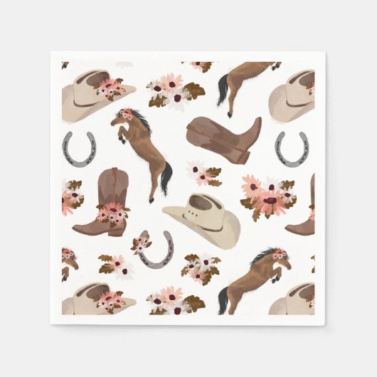 Land en Floral Napkins Servet (Voorkant)