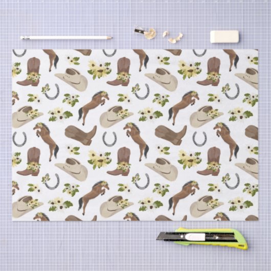 Land en Floral Tissuepapier (Craft)