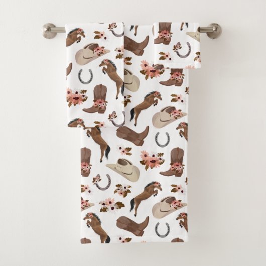 Land en Floral White Bad Handdoek (Insitu)