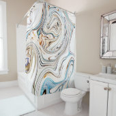 Land en oceaan douchegordijn (In situ)