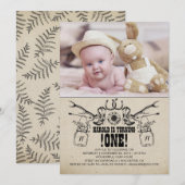 Land en Rustiek 1 Verjaardag Fotouitnodiging Kaart (Voorkant / Achterkant)