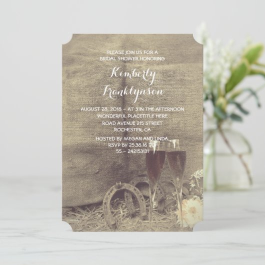 Land en rustiek Vrijgezellenfeest Kaart (Staand voorkant)