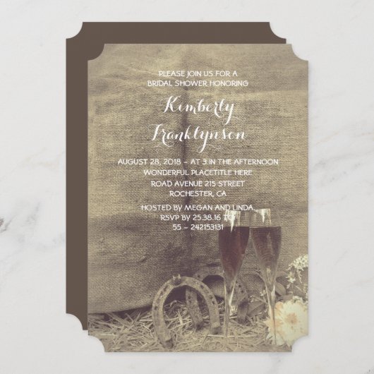 Land en rustiek Vrijgezellenfeest Kaart (Voorkant / Achterkant)