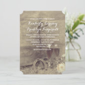 Land en rustieke bruiloft kaart (Staand voorkant)