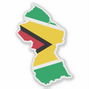 Land en vlag van Guyana Sticker