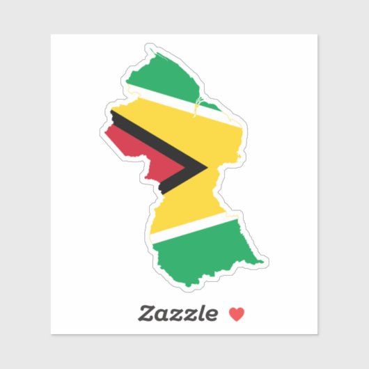 Land en vlag van Guyana Sticker (Vel)