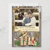 Land en Western Cowboy Boots Christmas Kaart (Voorkant)