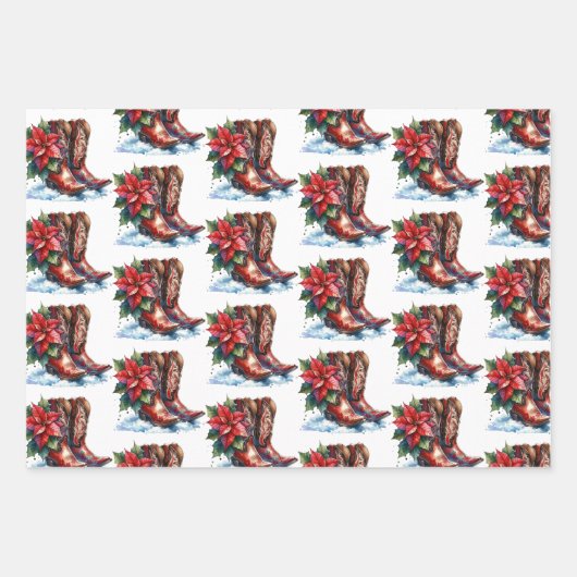 Land en Western kerstfeest Inpakpapier Vel (Voorkant 3)