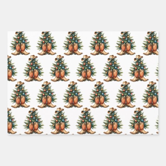 Land en Western kerstfeest Inpakpapier Vel (Voorkant)