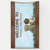 Land en Western Lil Cowboy & Teddy Bear Spandoek (Verticaal)