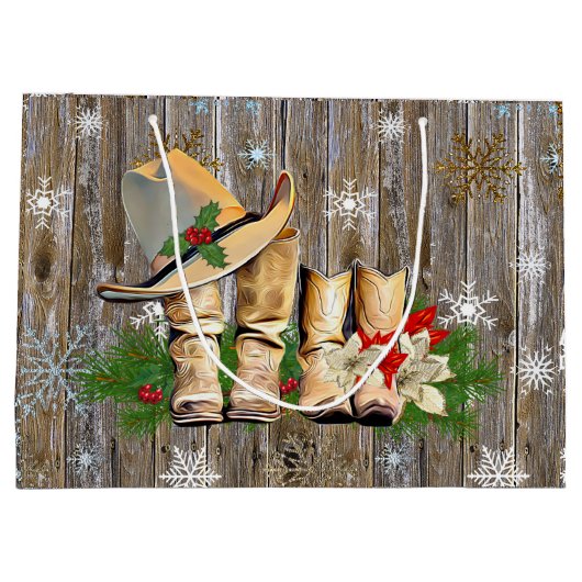 Land en Westerne Cowboy Boots Kerst Groot Cadeauzakje (Achterkant)