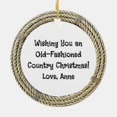 Land en Westerne Cowboy Boots Kerst Keramisch Ornament (Achterkant)