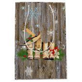 Land en Westerne Cowboy Boots Kerst Medium Cadeauzakje (Voorkant)