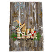Land en Westerne Cowboy Boots Kerst Medium Cadeauzakje (Achterkant)