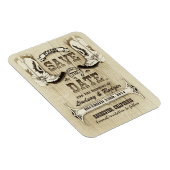 Land en Westerne Cowboy laarzen Save the Date Magneet (Rechterzijde)