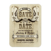 Land en Westerne Cowboy laarzen Save the Date Magneet (Verticaal)