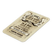 Land en Westerne Cowboy laarzen Save the Date Magneet (Linkerzijde)