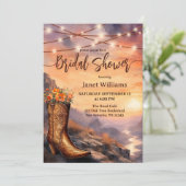 Land en Westerne laarzen Vrijgezellenfeest Kaart (Staand voorkant)