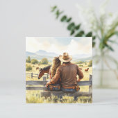 Land en Westerne romantische Valentijnsdag Feestdagenkaart (Staand voorkant)