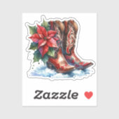 Land en Westerne rustieke cowboylaarzen kerst Sticker (Vel)