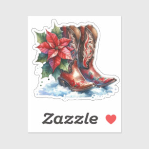 Land en Westerne rustieke cowboylaarzen kerst Sticker