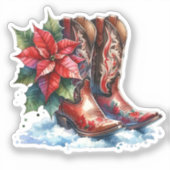 Land en Westerne rustieke cowboylaarzen kerst Sticker (Voorkant)