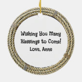 Land en Westerne rustieke Hoefijzer kerst Keramisch Ornament (Achterkant)