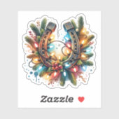 Land en Westerne rustieke Hoefijzer kerst Sticker (Vel)