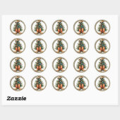 Land en Westerne rustieke kerstboom Ronde Sticker (Vel)