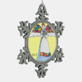 Land Engel (Blauw) Sneeuwvlok Ornament (Links)