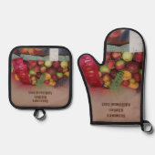 Land Fair Fruit Prijs Gepersonaliseerd Ovenwant & Pannenlap Set (Voorkant)