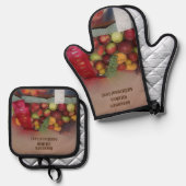 Land Fair Fruit Prijs Gepersonaliseerd Ovenwant & Pannenlap Set (Voorkant / Achterkant)