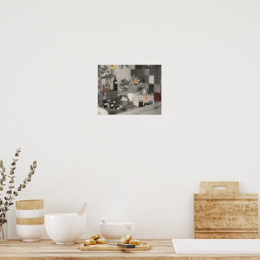 Land Fair producten vertonen gedeeltelijke kleur Poster (Keuken)