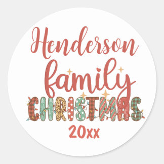 Land Familienaam Kerstmis Ronde Sticker
