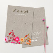 Land Floral Boho Kraft Stud Earning Display Visitekaartje